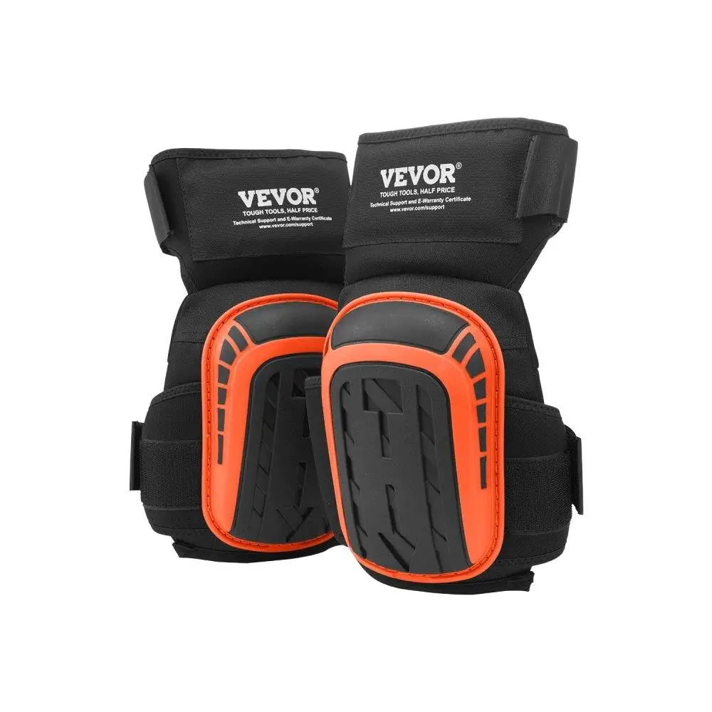 

Heavy Duty Foam Gel Knee Pads with Anti-Slip Straps for gardening Flooring Roofing and Cleaning Black Orange