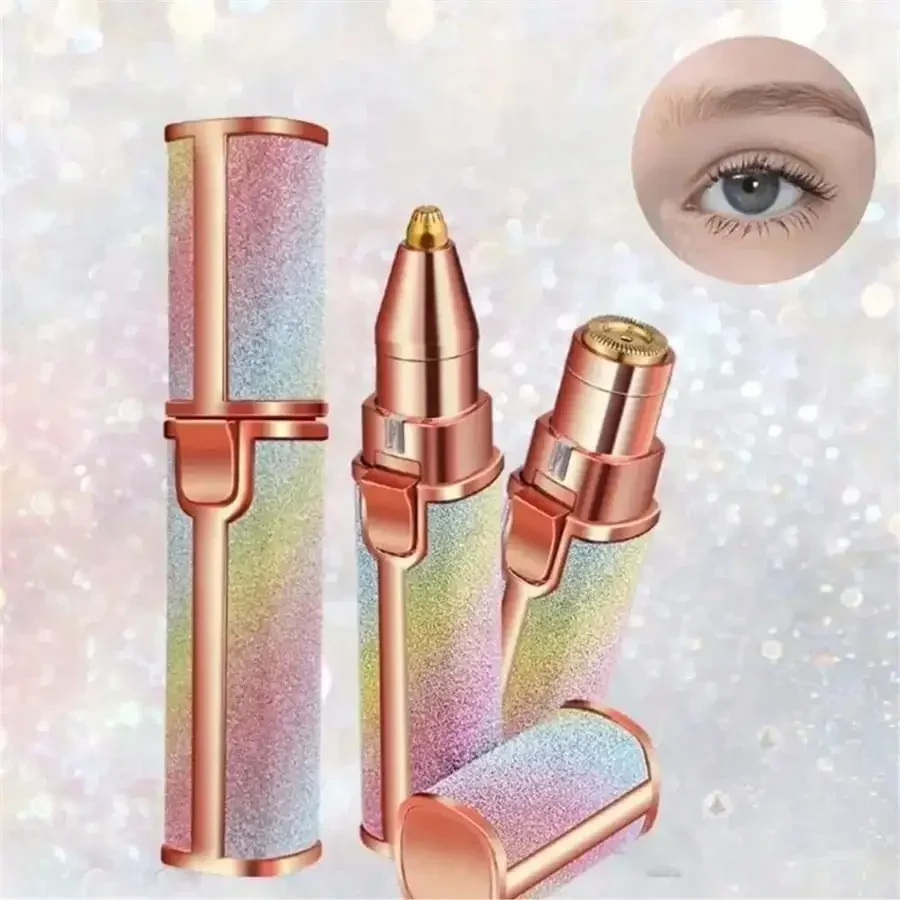 

Электрический триммер для лица и бровей 2-в-1 с LED-подсветкой, безболезненный, перезаряжаемый, для удаления волос на лице