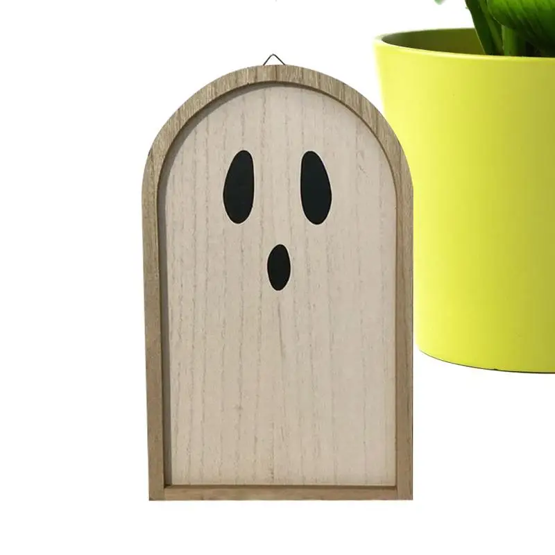 

Ghost Wooden Sign Wooden Wall Decor Halloween Adorable Spooky Halloween BOO Ghost Decorations For Wall Halloween Party