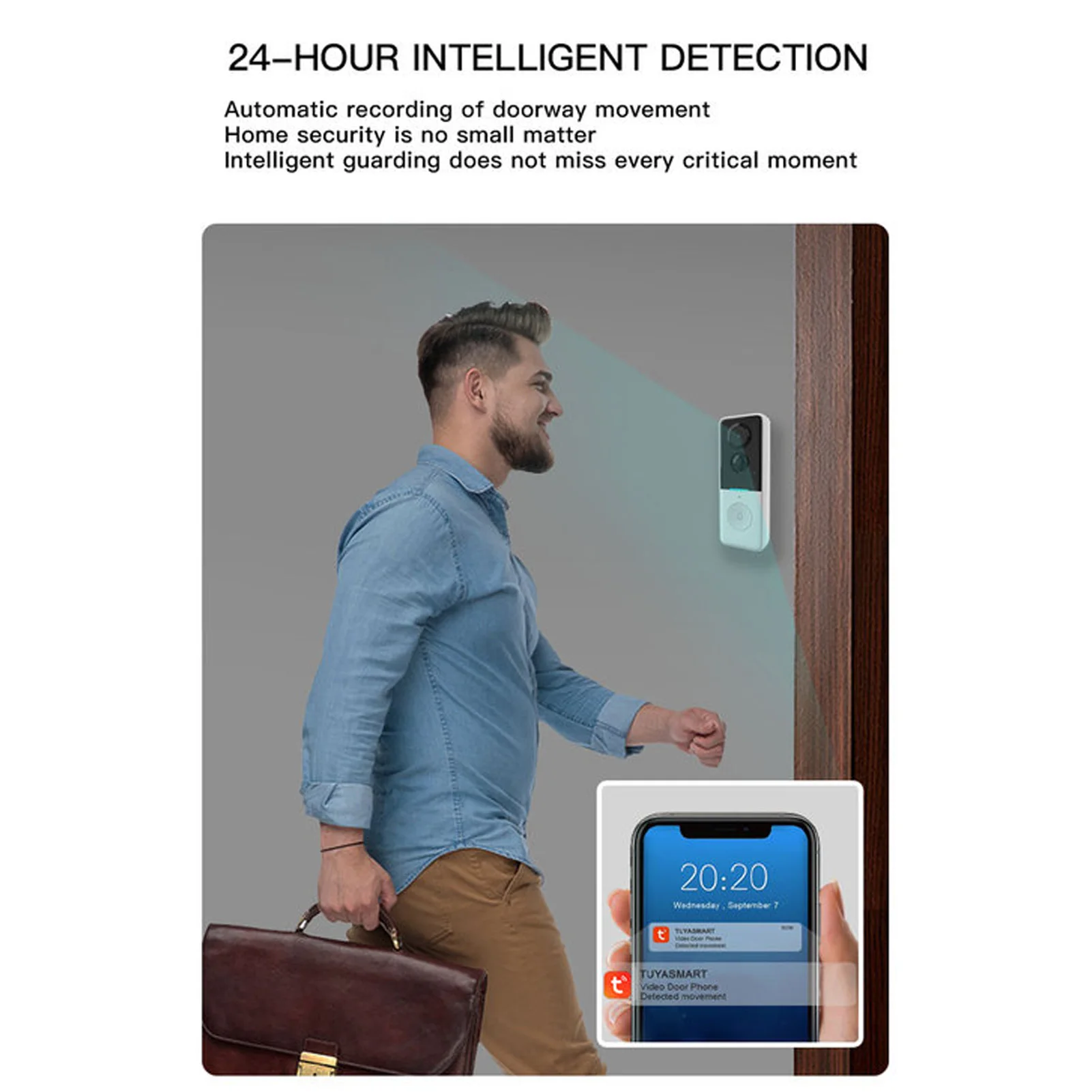 Campainha inteligente com câmera de porta, controle por aplicativo ty, visão noturna infravermelha, recarregável, vídeo porteiro, campainha, intercomunicador bidirecional para casa