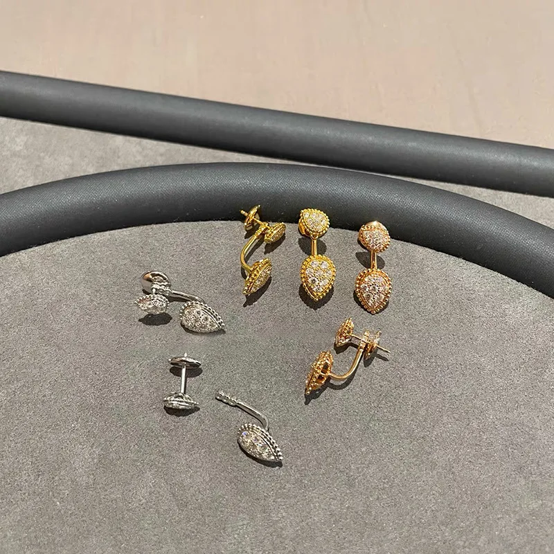 925 Sterling Silber Leicht Luxuriöses Premium Wassertropfenförmiges Schmuckset mit Halskette, Ohrringen, Armband und Ring – Detail 5