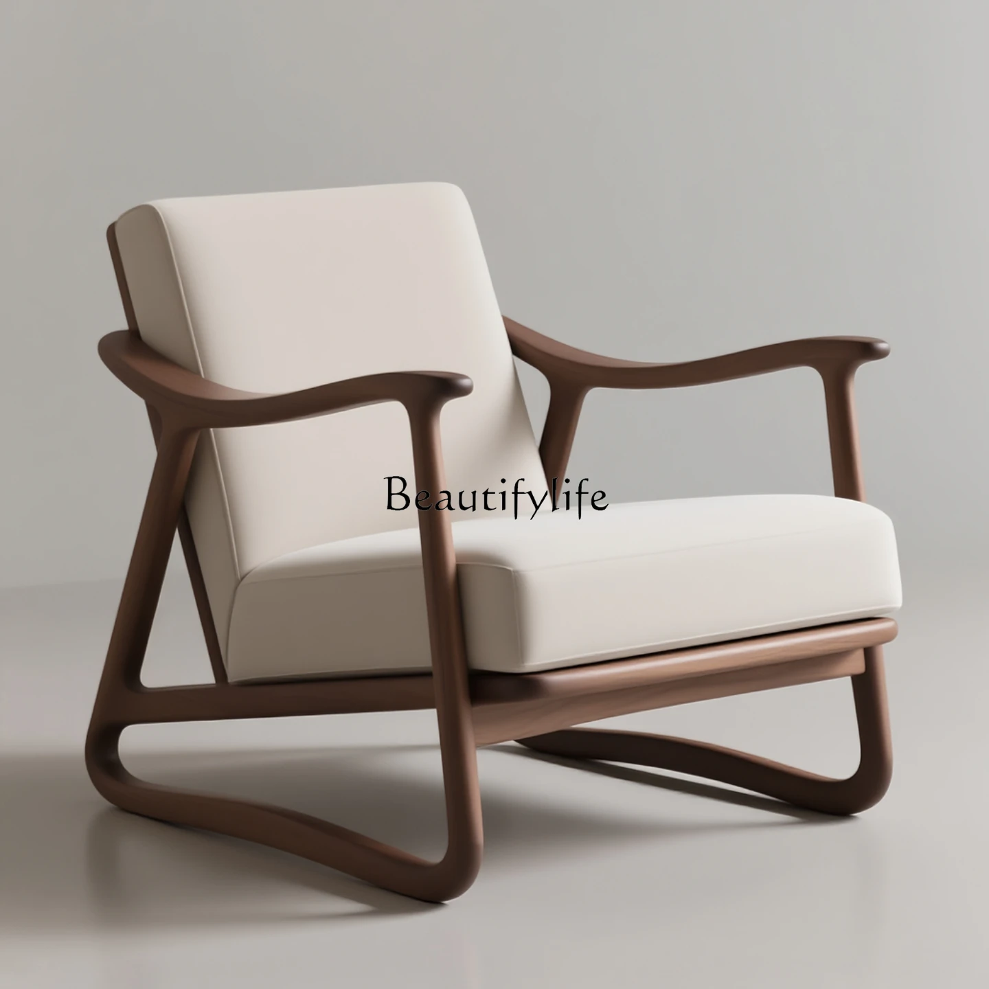 

North American black walnut sofa chair, new Chinese solid wood leisure single chair