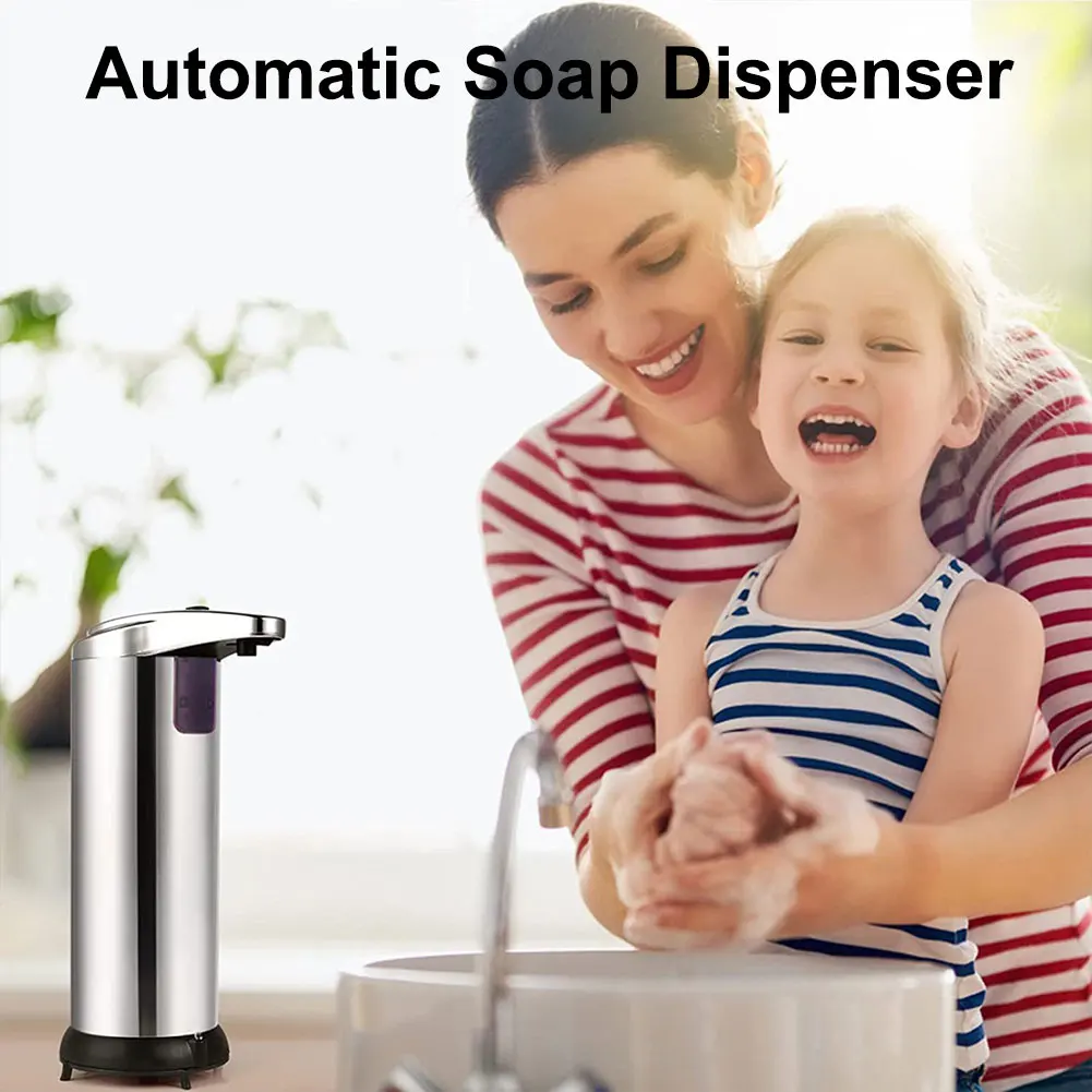 

Automatic Soap Dispenser Touchless Dish Soap Dispenser Stainless Steel Hands Free Auto Soap Dispenser for Bathroom Kitchen