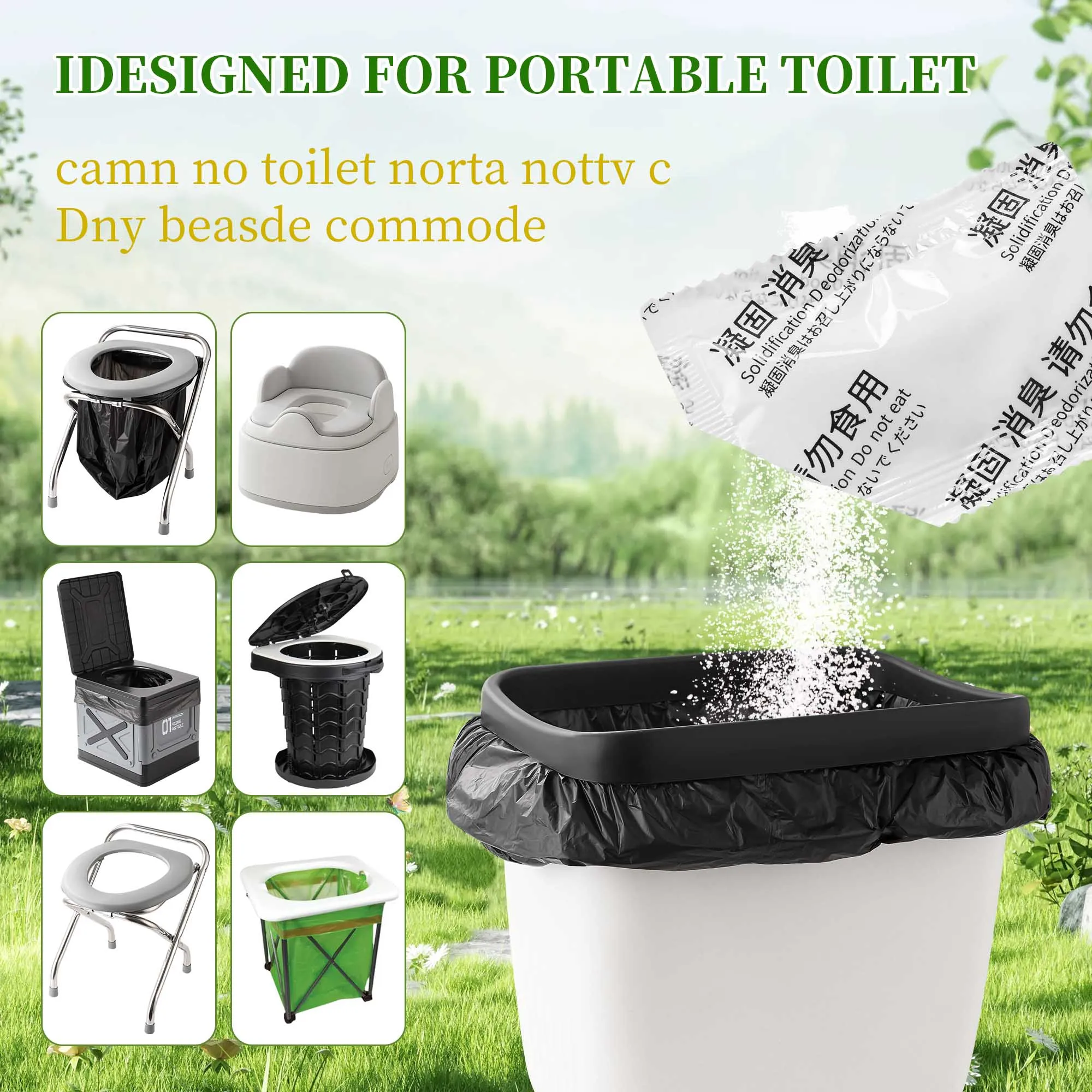 

Portable Toilet Absorption Gel - for Outdoor, Household, and Camping - Waste and Odor Control Gel for Emergency and Convenience
