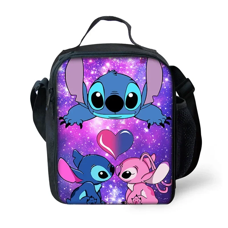 

MINISO Disney Stitch Peripheral Cartoon Meal Bag for Primary School Students Picnic Ice Bag Printed Cartoon Meal Bag Best Gift