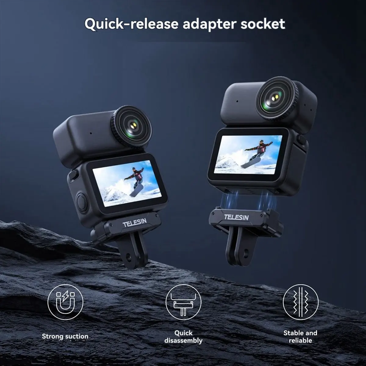 Aksesori Kamera Aksi Adaptor Dua Cakar Magnetik untuk Adaptor Aksesori Kamera Nano Port Universal