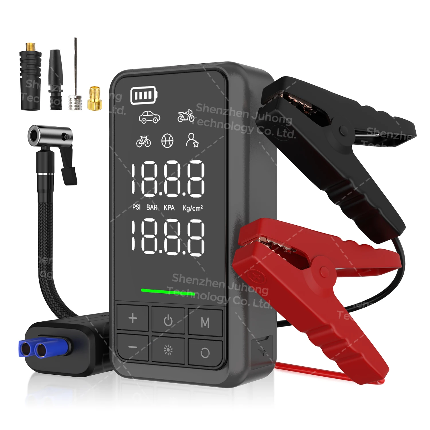 

High Quality Portable 12v Car Battery Jump Starter Mobile Power Bank With Air Compressor