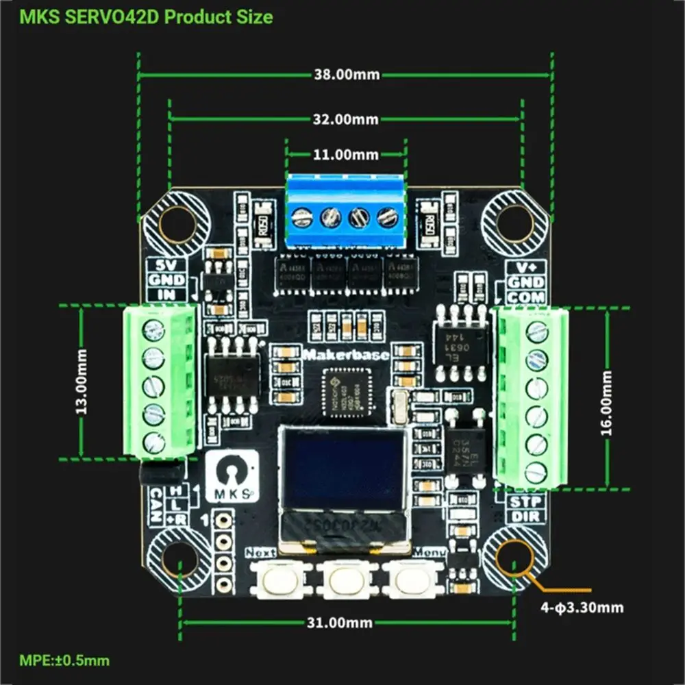 

(B63C) Драйвер шагового двигателя SERVO42D 40 CAN MT NEMA17 для 3D-принтеров Makerbase CAN, двигатель с замкнутым контуром для Gen_L FOC, эффективный