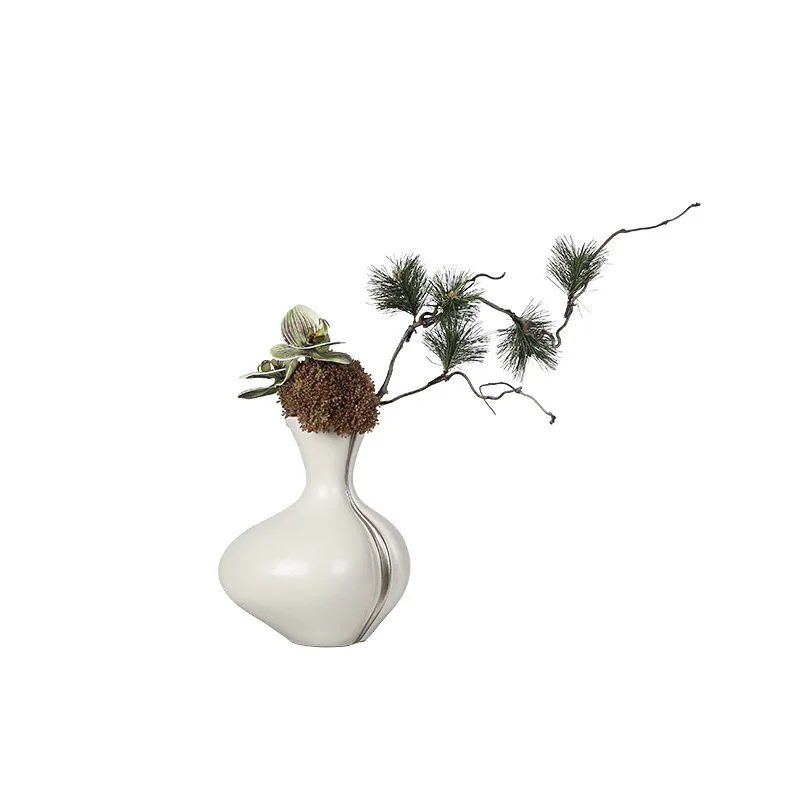 DSA modern art green ceramic vase flower arrangement model room living room ornament creative flower ware home decoration