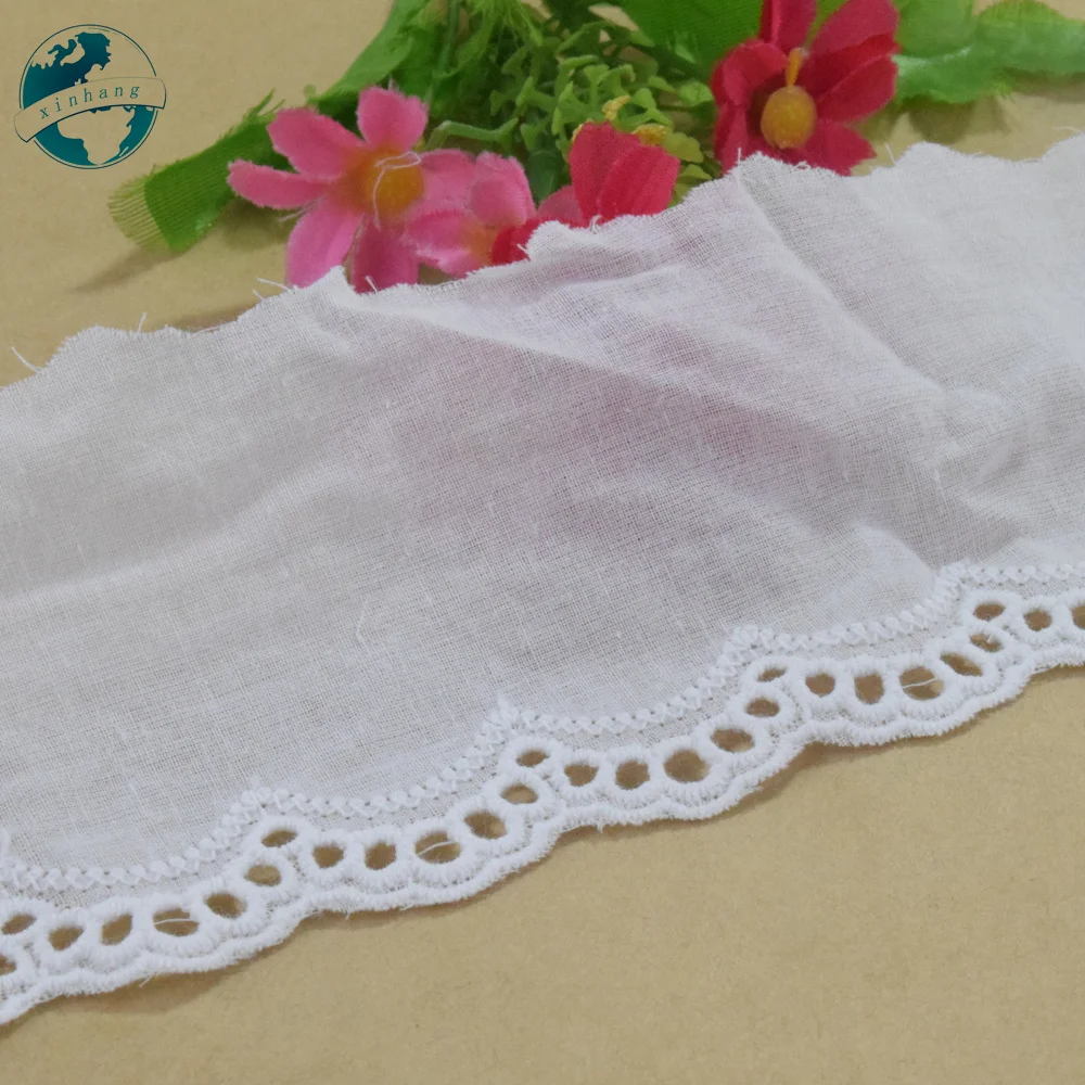 7cm di larghezza 100% cotone ricamo pizzo bianco strumenti per cucire Ribbon Trim tessuto fornitore di artigianato fai da te accessori per abiti da