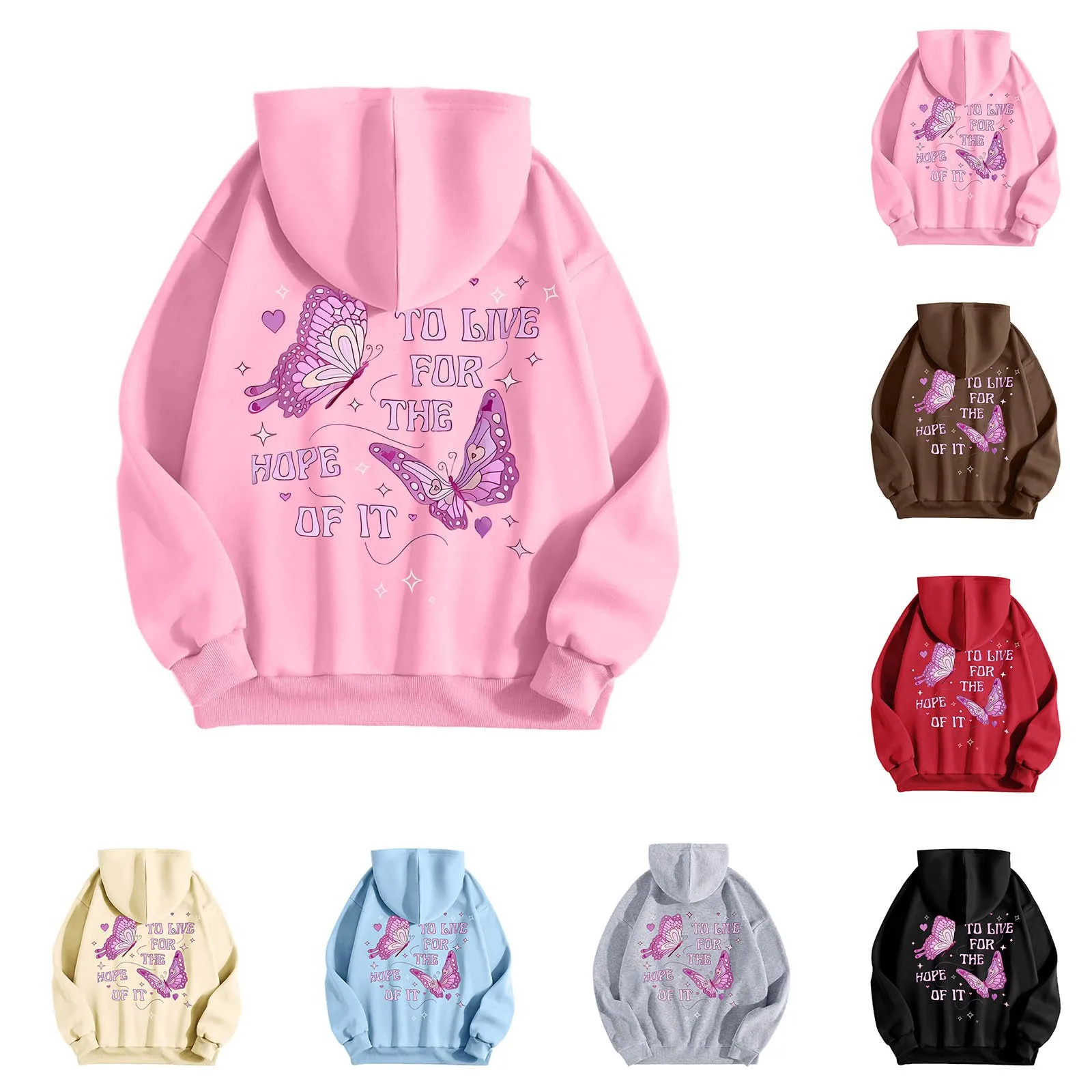 

Letter Print Hoodies Pure Cotton Womens Letters Sweatshirts Long Sleeve Trendy Pink Palm Puff Hoodless Sweatshirt Street