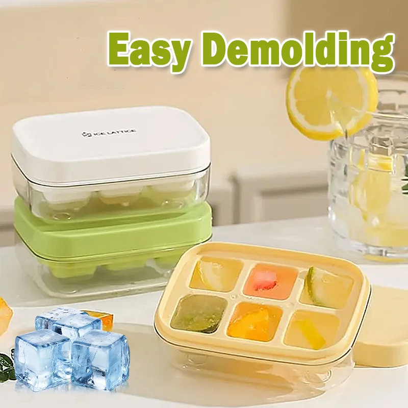 Silicone Ice Cube Mould with Lid Push Type Ice Compartment Mini Summer Ice Mould Ice Storage Box for Home Kitchen Bar Use