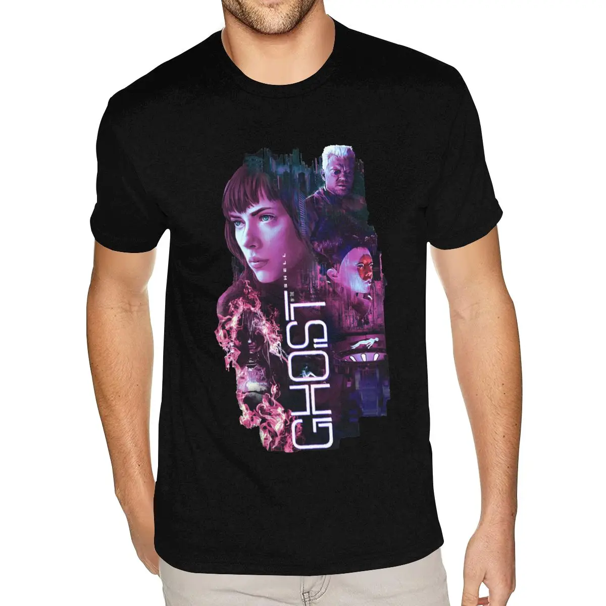 

Classic Ghost In The Shell Gits Ghost Major Kusanagi Tshirt Homme Hip Hop Fashion Short Sleeve O Neck Classic T-Shirt 90S Tops