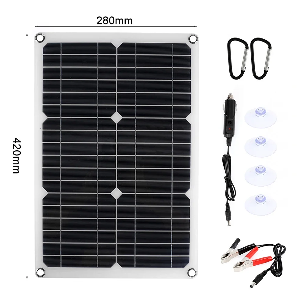 Imagem -06 - Sistema de Geração de Energia Solar 30008000w Onda Senoidal Pura 12v 220v Inversor do Poder do Carro 20w Painel Solar 18v Kit Controlador 30a