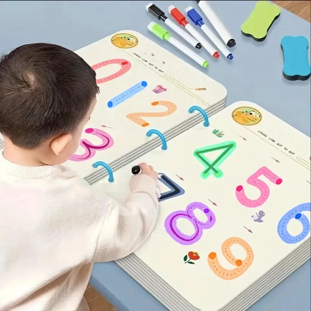 Magical Tracing Workbook Control Training Book Reusable Magic Practice Copybook Children Montessori Drawing Education Stationery