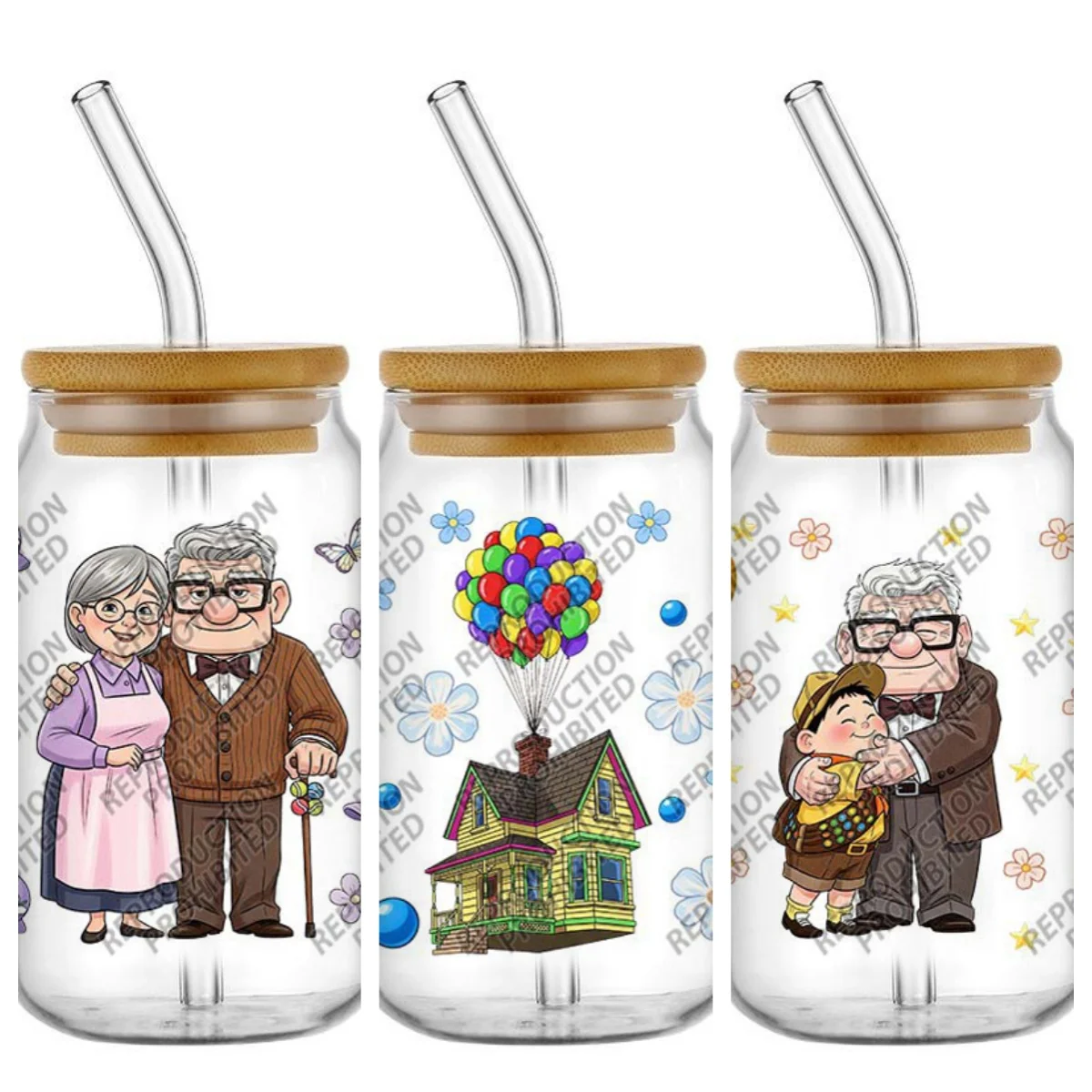 

Новый дизайн: 3D-наклейка с мультяшным персонажем из фильма «Вверх» (UP) для стаканов Libbey 16 унций, моющаяся, для самостоятельного нанесения, УФ-печать, DTF-пленка, моющаяся переводная наклейка для кружек