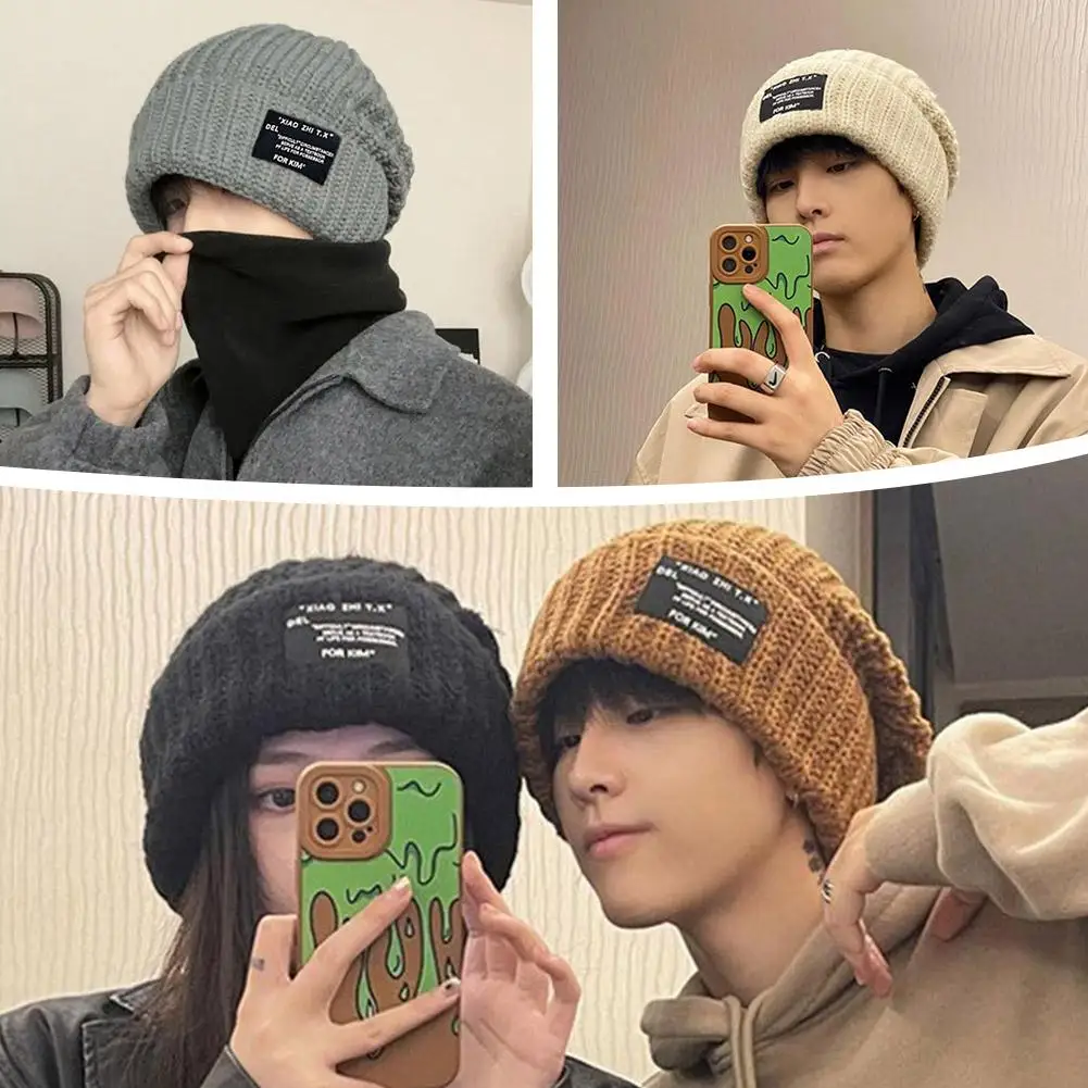 Winter Knitted Women's Hats Lock Temperature Warm Unisex Big Accessories Head Clothing Woolen Soft Skin-friendly Caps Beani M8M0