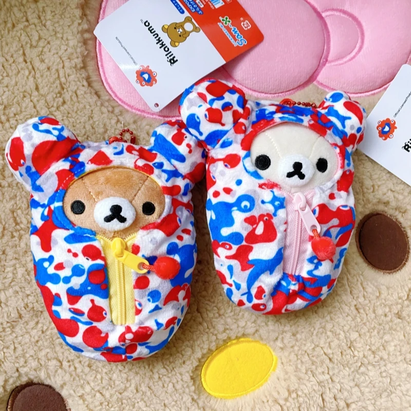 

Kawaii Rilakkuma Osaka Expo плюшевый брелок спальный мешок Korilakkuma рюкзак кулон Huggy Myaku Myaku мягкий креативный шарм