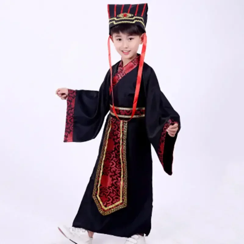 

Chinese robe ancient scholar student costumes children adult Kimono China Traditional Vintage Ethnic cosplay Kid Costume Hanfu