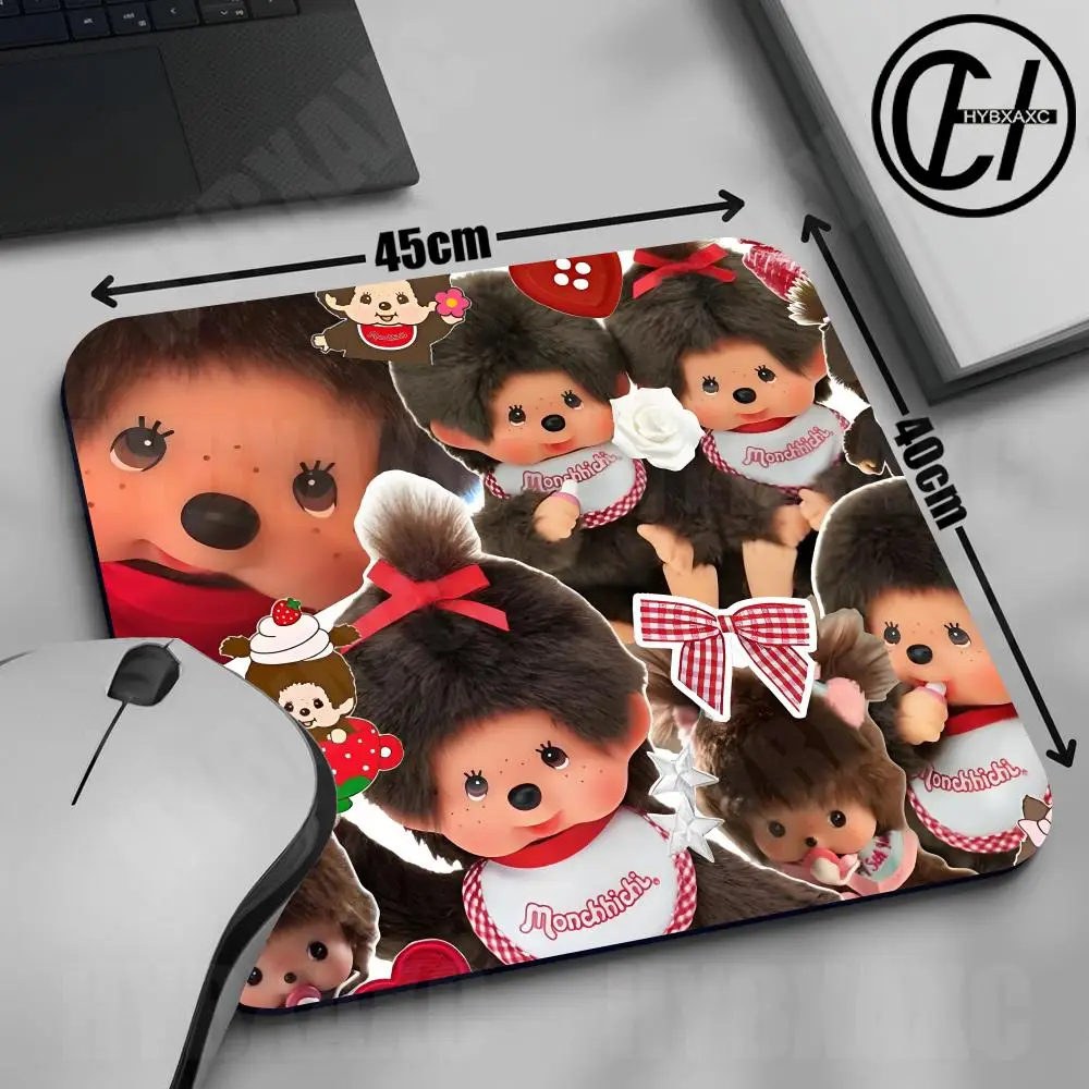 Cute M-Monchhichi-M Mouse Pad Multiple sizes Large Square Computer Office Game Table Mats XS Cartoon Rubber Anti-slip Mousepad