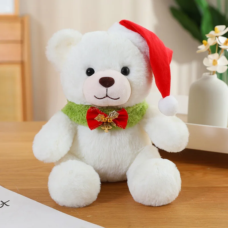Cartoon Weihnachten Teddybär Puppe Plüsch Spielzeug Nette Lebensechte Plüsch Stofftier Bär Puppe Zimmer Dekoration Kinder Weihnachten Geschenk