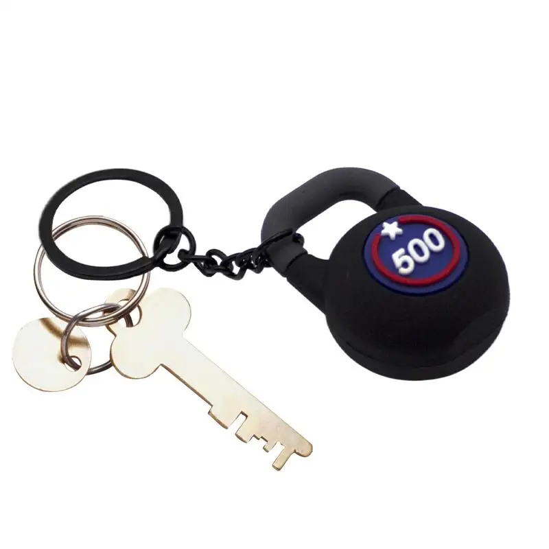 Kettlebell Keychain Fitness Gym Keyring PVC Creative Pendant Backpack Charm Pendant Simulation Keychain Creative For Men