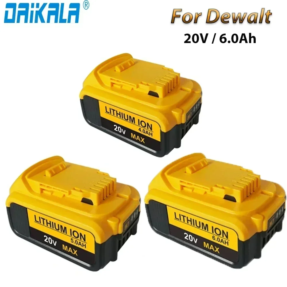 100% Original 20V 6.0Ah MAX Battery Power Tool Replacement for DeWalt DCB184 DCB181 DCB182 DCB200 20V 8A 6A 18Volt 20v Battery