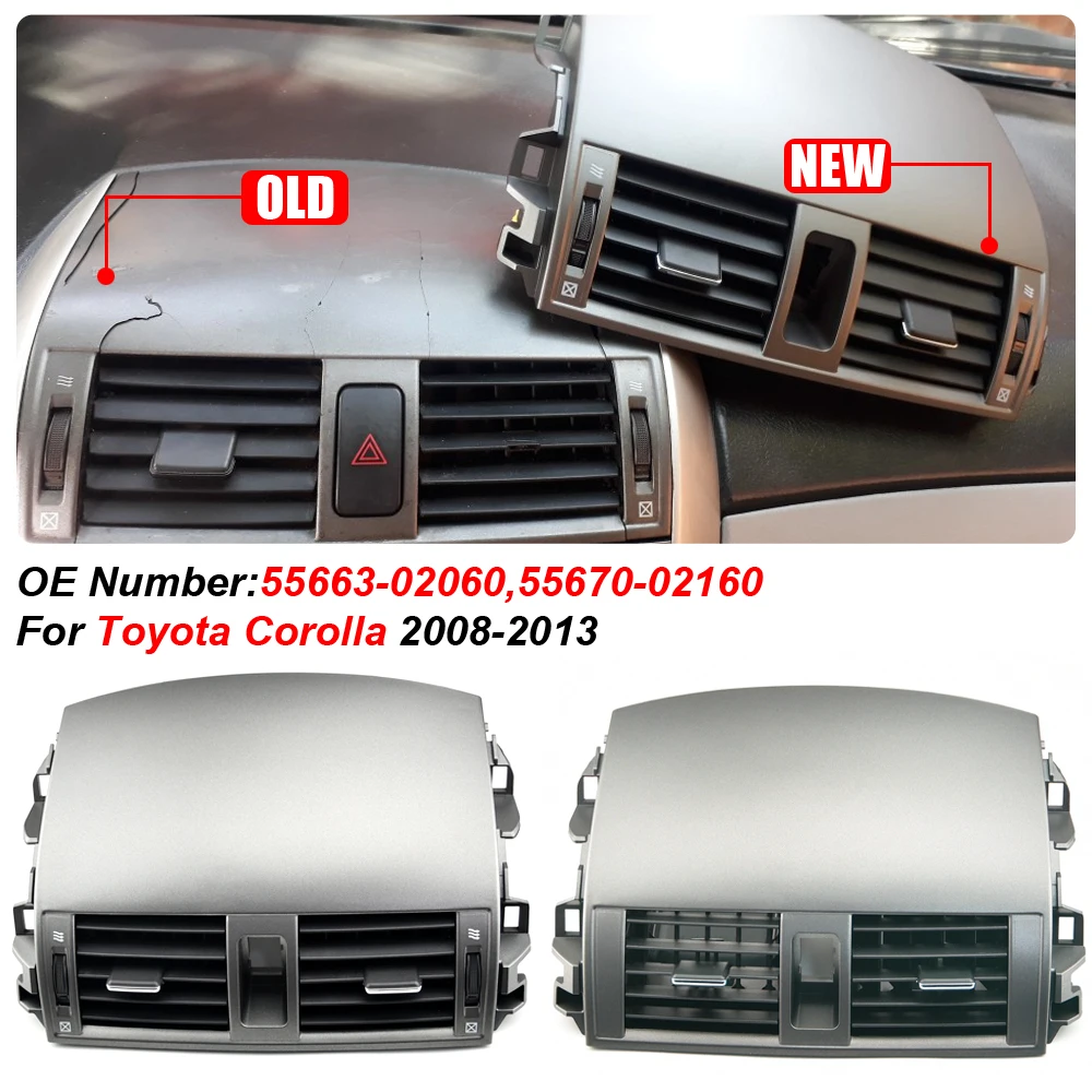 For Toyota COROLLA Altis E15 2007-2013 Center Dash A/C Outlet Air Vent Panel Air Outlet Cover Replacement Accessories