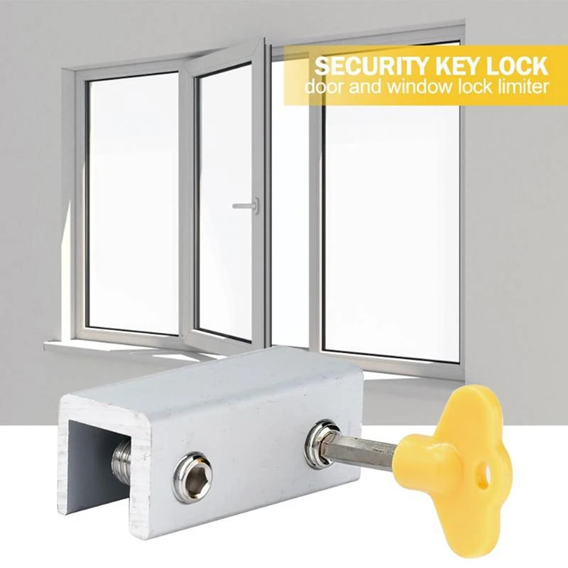 Window Security Key Lock Sliding Doors Windows Restrictor Child Safety Anti-theft Door Stopper Household Improvement Hardware