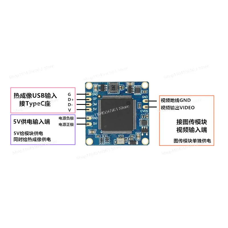 UVC to CVBS Converter Module USB Camera to Analog Video Output Low Latency Support NTSC/PAL for FPV Monitor DVR