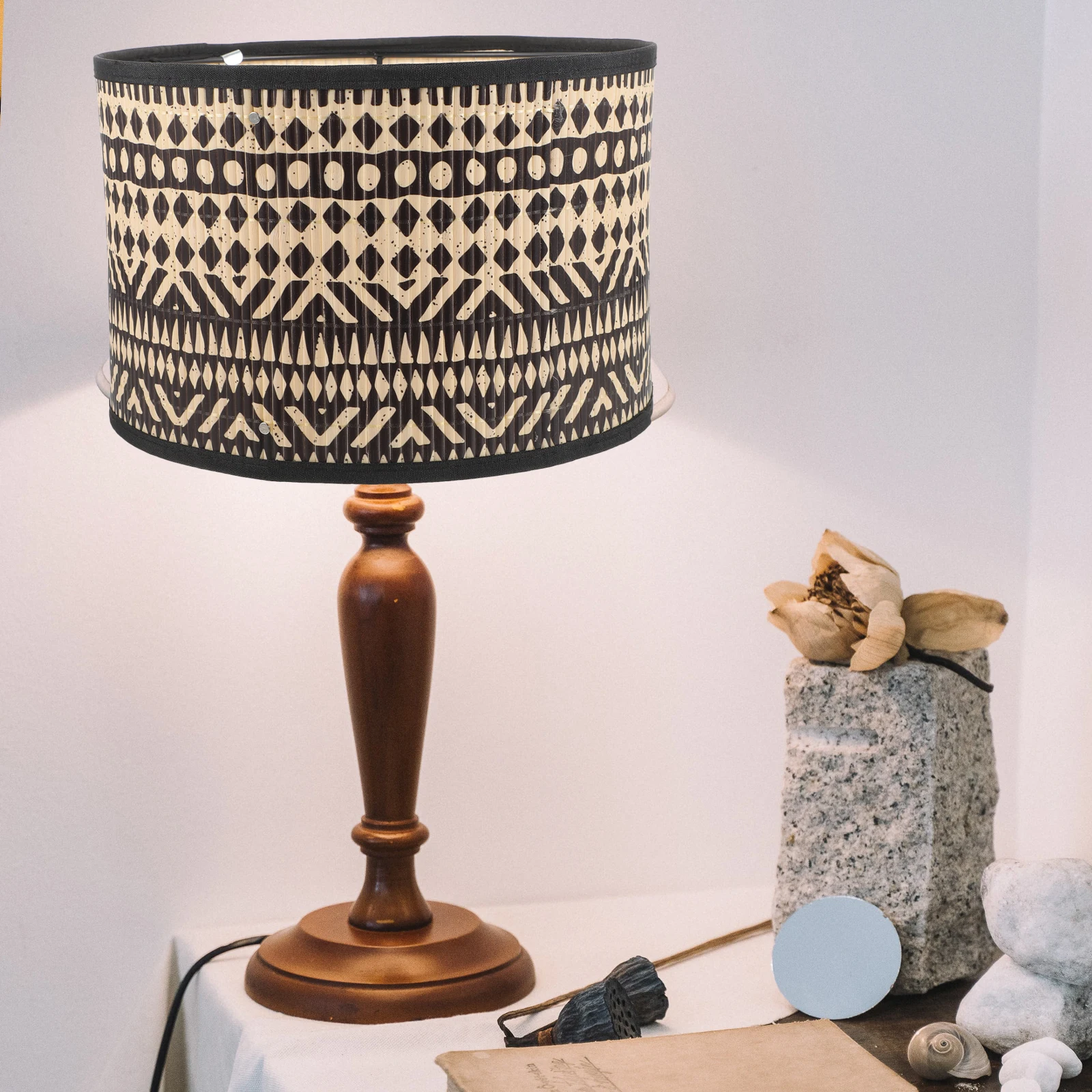 

Bamboo Lamp Shade Replacement Exquisite Abstract Vintage Style Decorative Pendant Light Cover For Home Woven