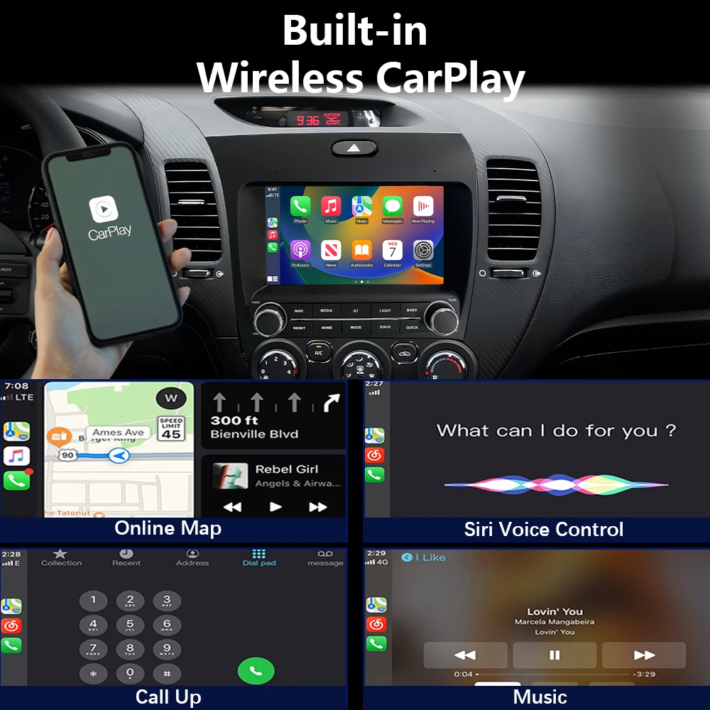 CHSTEK Android 11 For Kia Cerato 3 K3 Forte 2013 2014 2015 2016 2017 2018 Car Auto Radio Multimedia Player Navigation GPS  2 Din