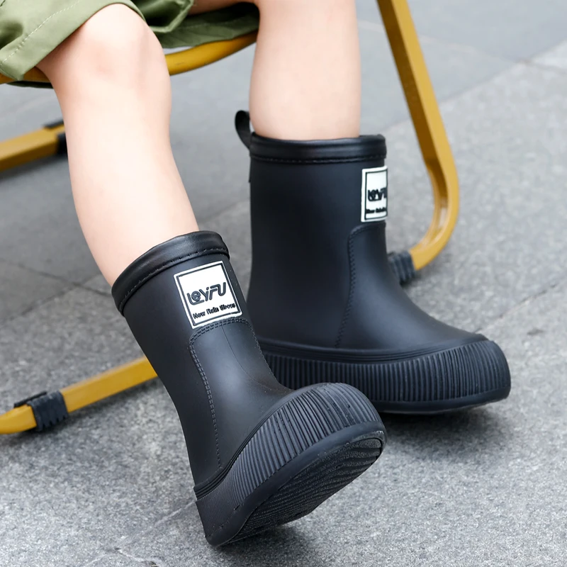 Rain Boots for， Boys and Girls Plus Size Fashion Non-Slip Waterproof Shoes ，Drawstring Waterproof Cute Wear-Resistant Rain Boots