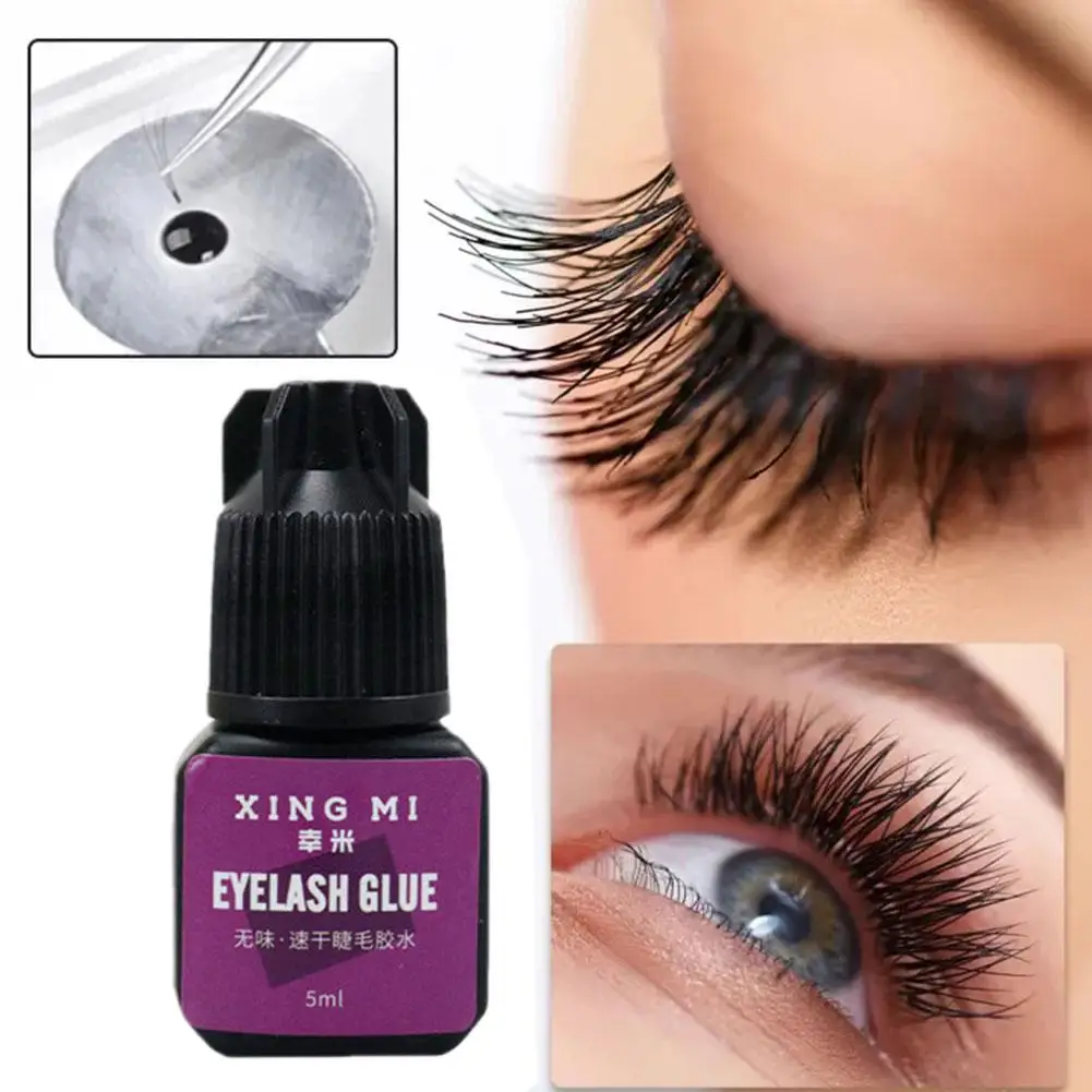 Extensión de pestañas postizas de visón, pegamento irritante de maquillaje, secado rápido, 5ml, 1 segundo, negro, Q1X2