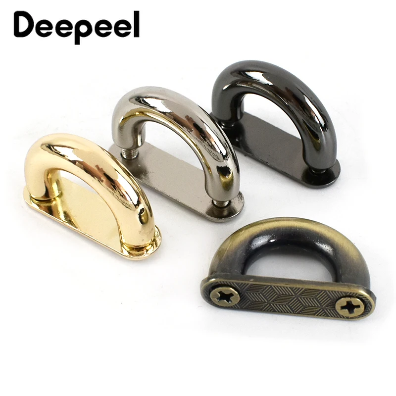 

10/30Pcs Metal Arch Bridge D Ring Buckle Screw Bag Side Clasp Connect Handbag Handle Leather Bags Strap Belt Hanger Accessories