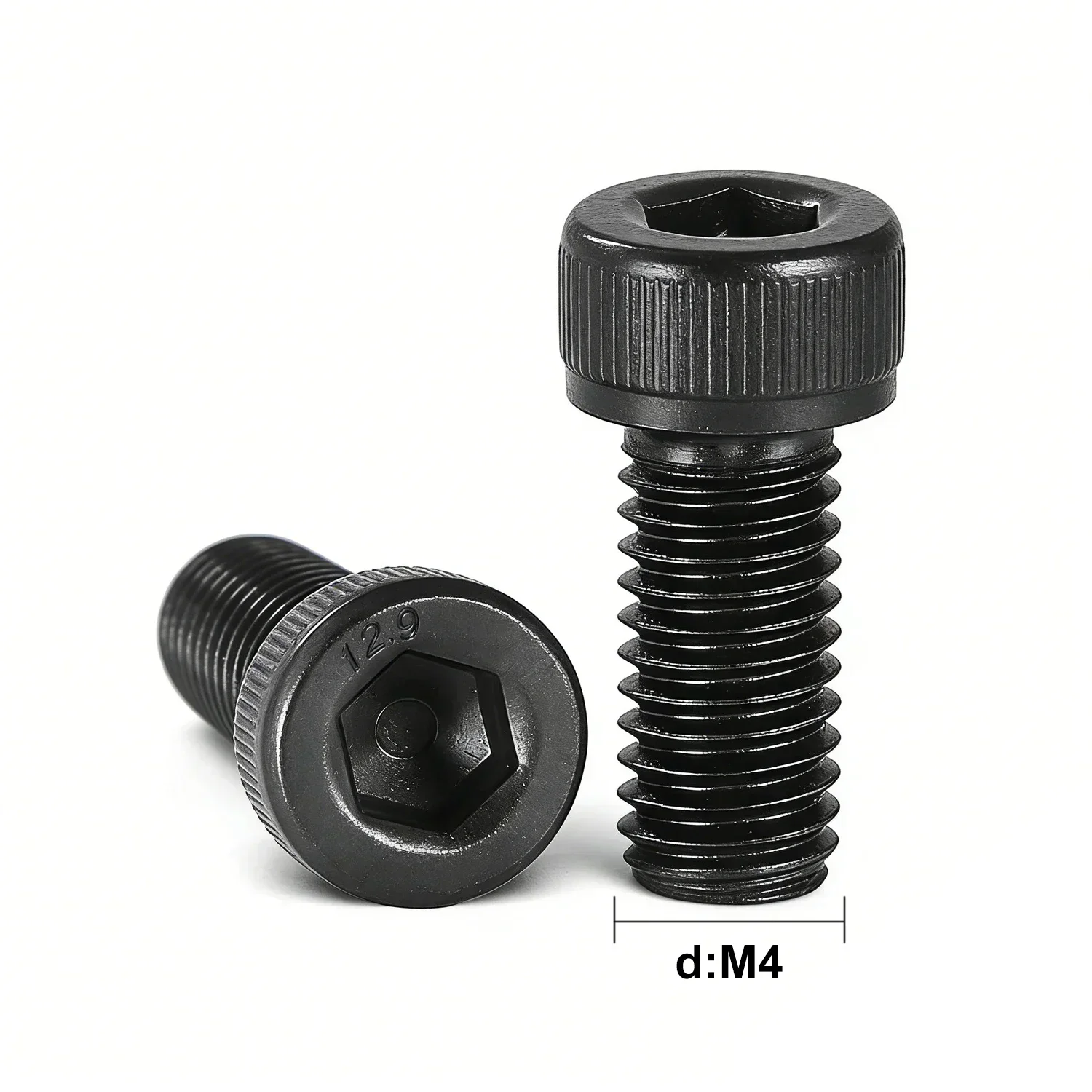 5-50pcs Black Hex Socket Head Caps Bolt Screw M2 M2.5 M3 M4 M5 M6 M8 M10 Grade12.9 Steel Allen Hexagonal Head Screws Leng3-110mm