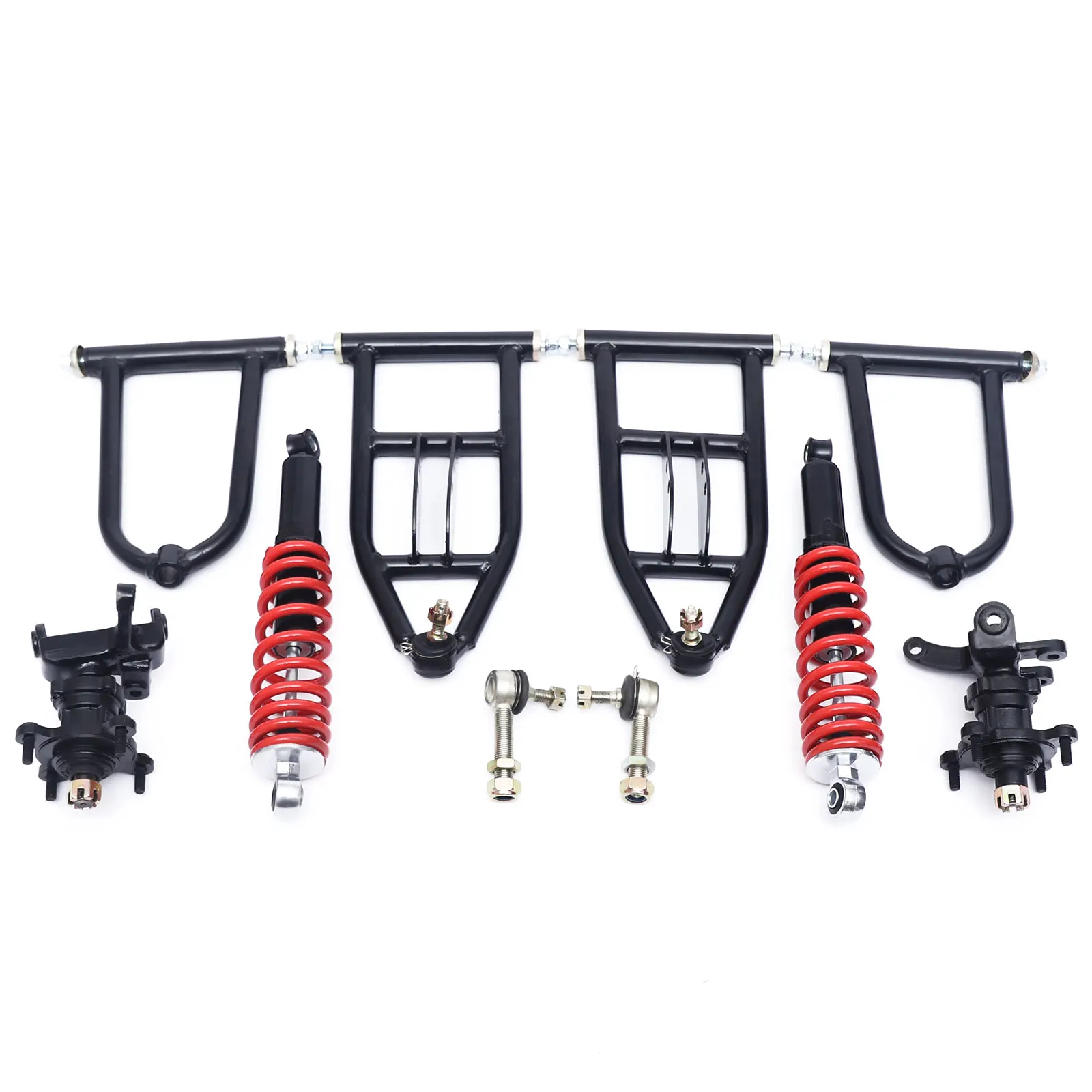 

13.39"/340mm Front Suspension Swing A Arm Assembly Upper/Lower Steering Strut Knuckle Spindle With Spring Ball For Quad