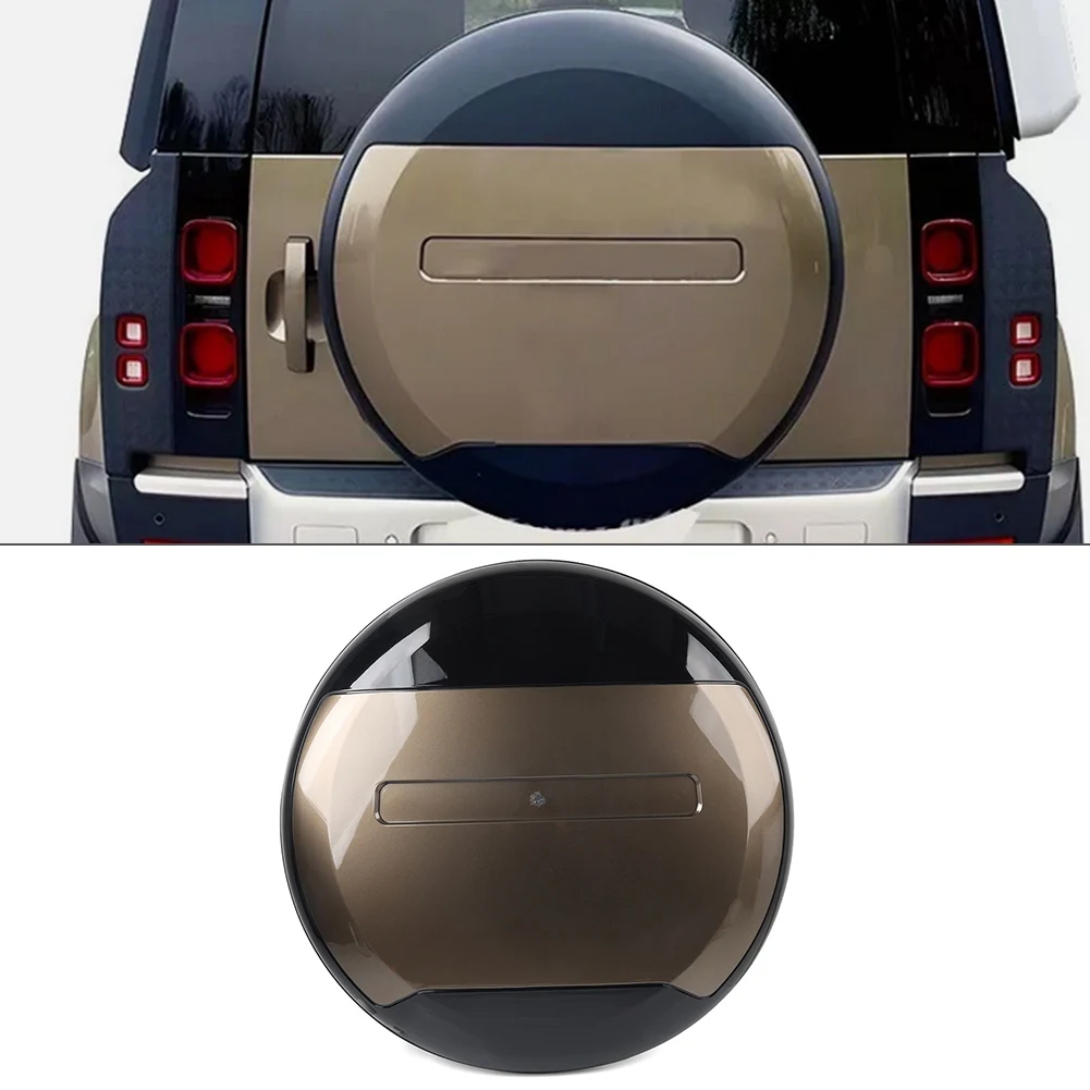 VPLEW0143 Rear Spare Tire Wheel Cover Cap 1pc For Land Rover Defender 2020-2023 2024 ABS Gondwana Stone + Glossy Black