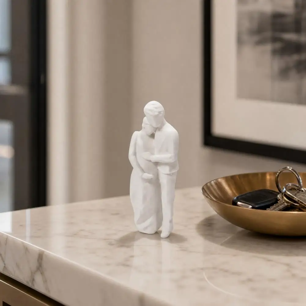 Warm Embrace Ornament 3d Printed Couple Figurine Sculpture Husband Pregnant Wife Embrace Statue Unique Home Decor Gift for New