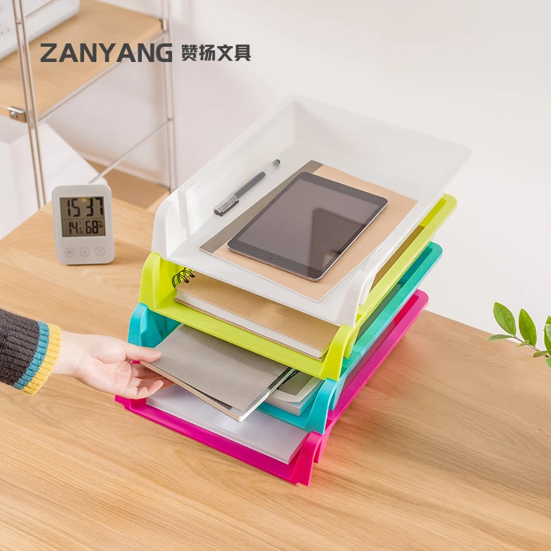 creative plastic information tray 4 layer Set combination file rack desk storage rack