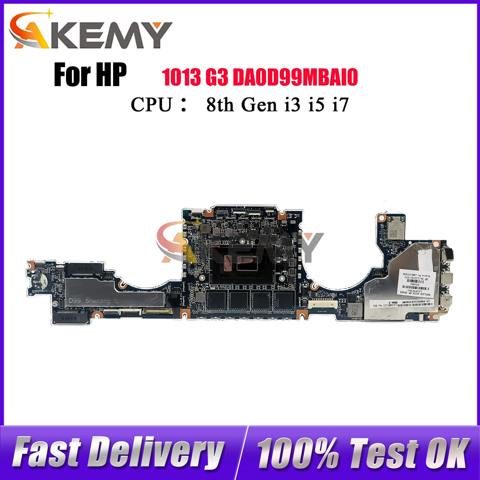 

DA0D99MBAI0 для ноутбука HP Elite X2 1013 G3, материнская плата с процессором i5 i7 8-го поколения, 8 ГБ ОЗУ L31339-601 L31978-601, 100% полностью протестировано