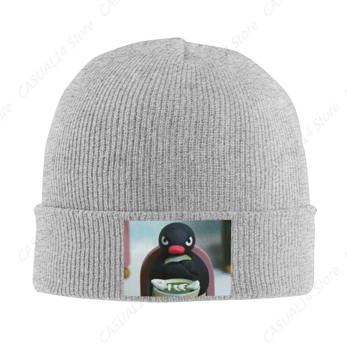 The Penguin Angry Noot Noot Warm Knitted Cap Hip Hop Bonnet Hat Autumn Winter Outdoor Beanies Hats for Men Women Adult