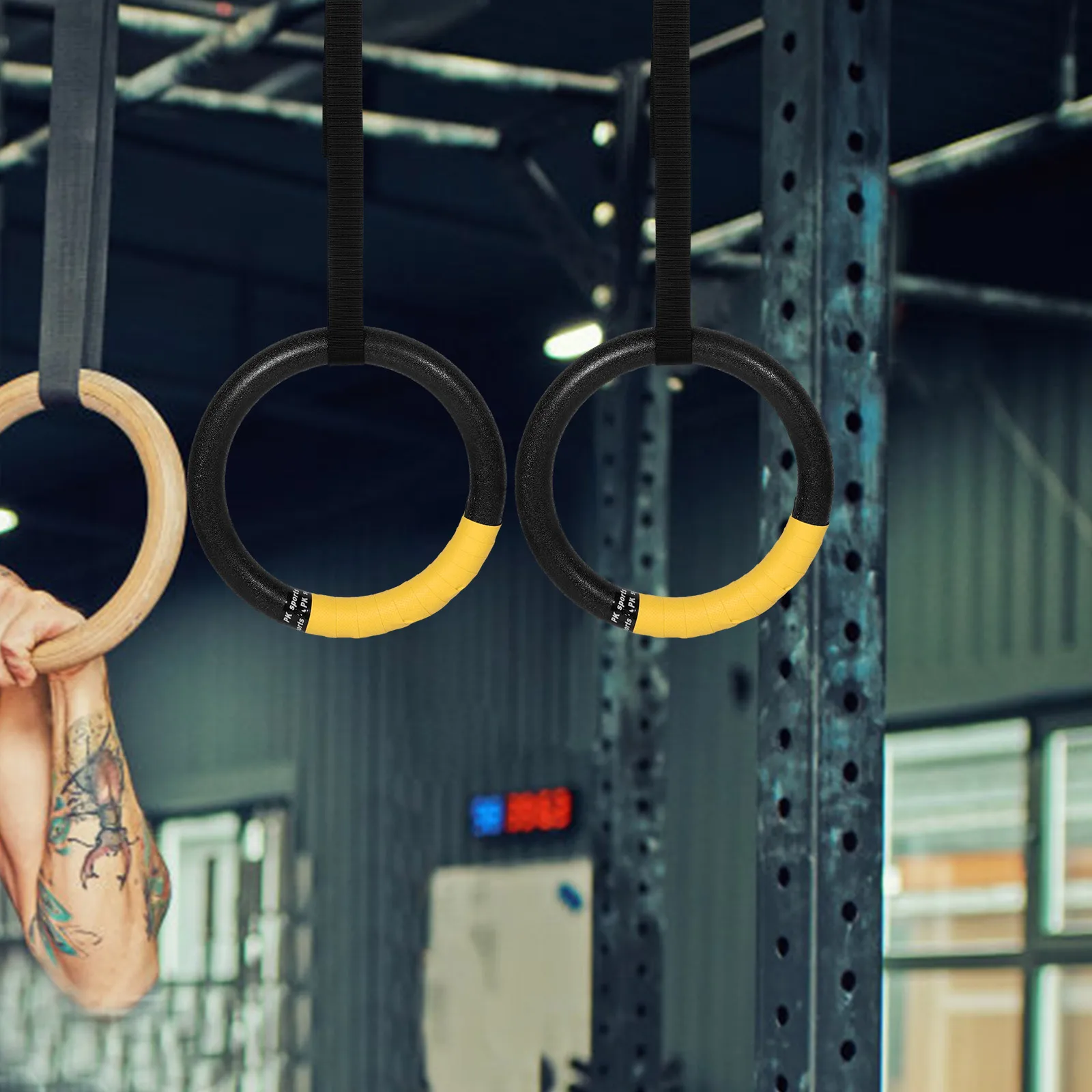 

Fitness Single Bar Accessories for Gymnastics Exercise Rings with Straps Equipment