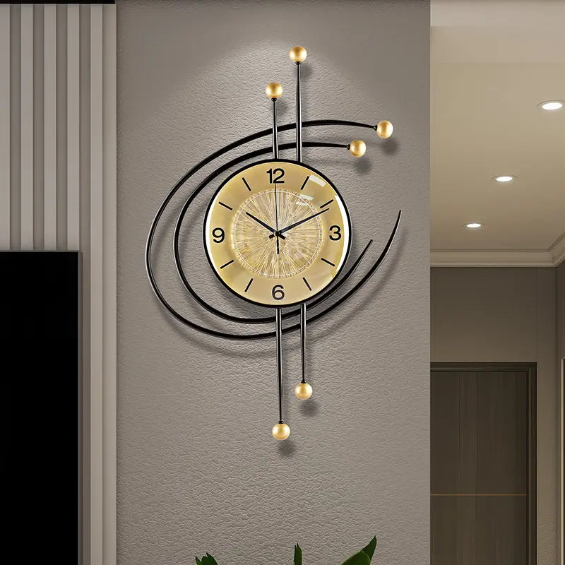 

Nordic Living Room Wall Clock Creativity Fashion Ironwork Number Clock Dining Room Bedroom Kitchen Silent Wall Clock Room Decor