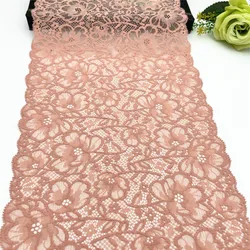 3y/lot Width 23cm Pink Skin Elastic Stretch Lace Trim Skirt Hem For Clothing Accessories Lingerie Dress Sewing Lace Underware