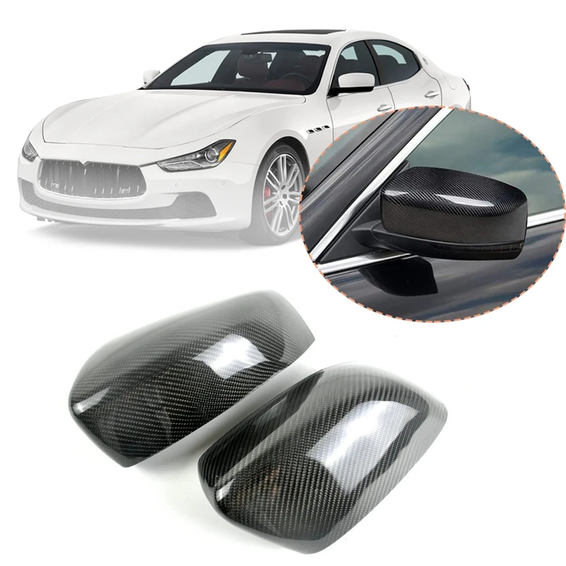 

Real Carbon Fiber For Maserati Ghibli 2013-2016 Side Wing Rearview Mirror Cover Cap Car Accessories