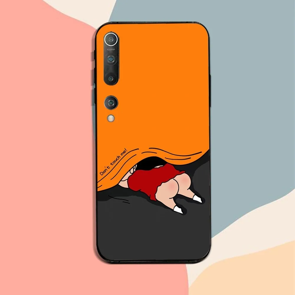 جراب هاتف C-Crayon S-Shin-chan لـ Xiaomi 11 ، Redmi Note 11 ، 5G ، 8T ، 9A ، 9 ، 10T ، Note8Pro ، Note9 ، 12 Super ، Black