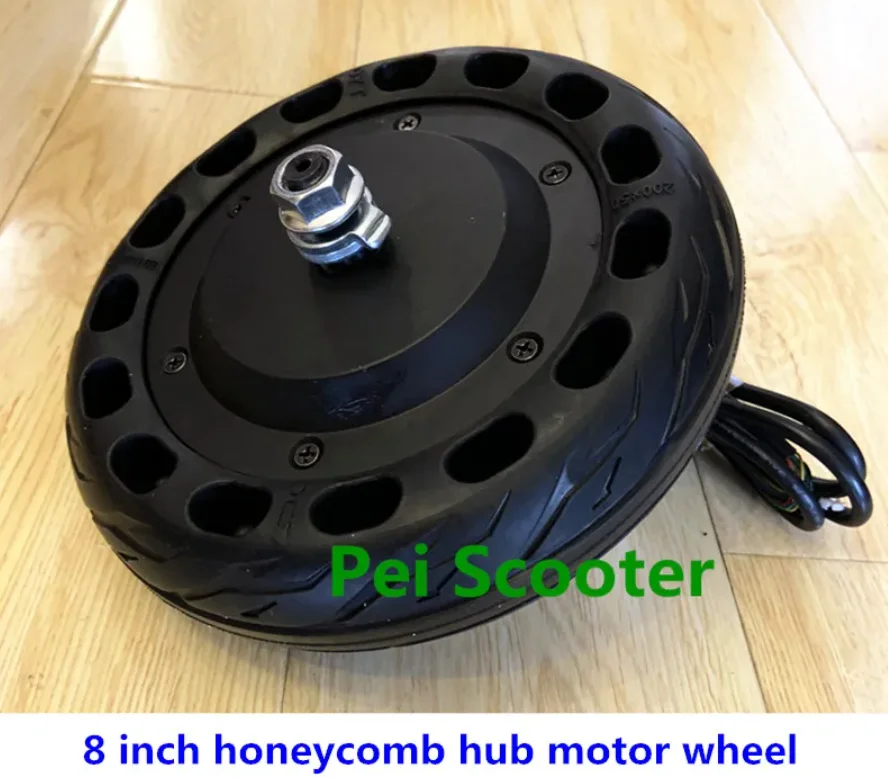 8 inch tyre double axles brushless gearless dc hub front wheel motor for Balancing scooter