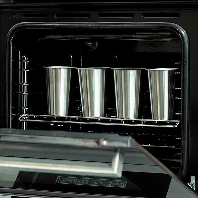

N04R Premium Stainless Steel Cups 16 Oz Pint Cup Tumbler (24 Pack) - Stackable Durable Cup
