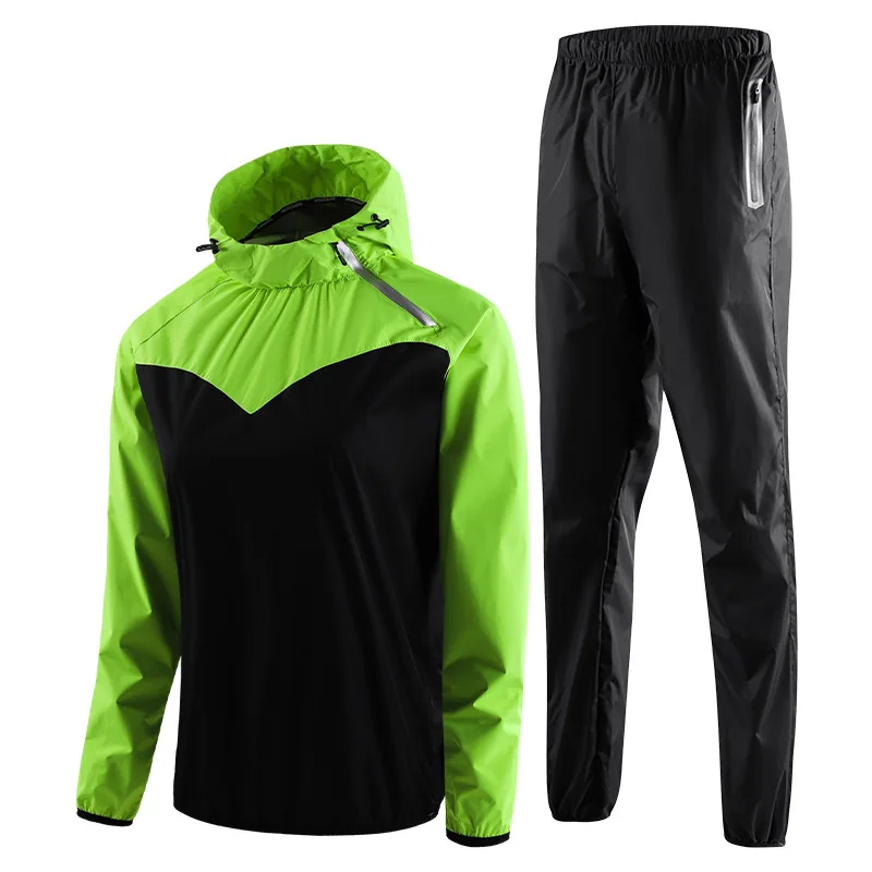 2023 Training Sauna Suit Men Gym Running Set Hoodies Pullover Sportswear Fitness Weight Loss Sweating Women Jogging Suit